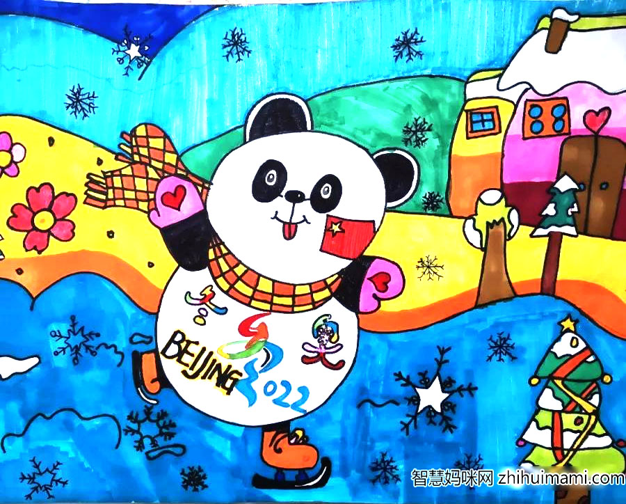 可爱冬奥会儿童画
