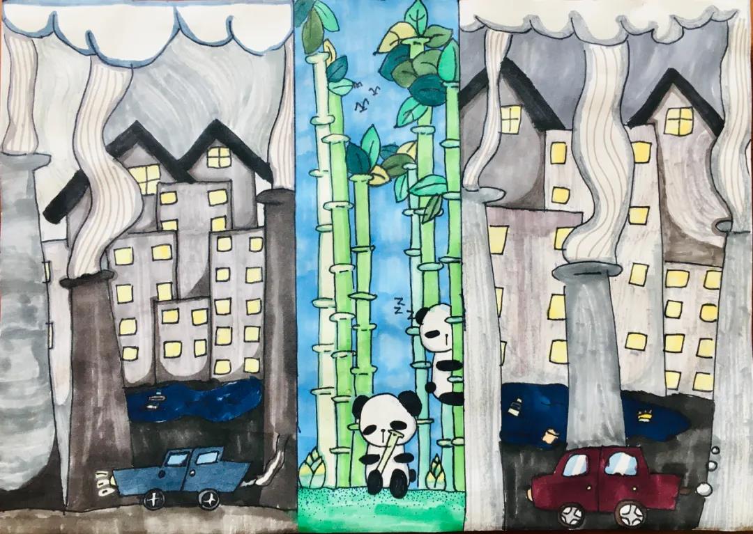 保护环境爱护自然儿童创意画