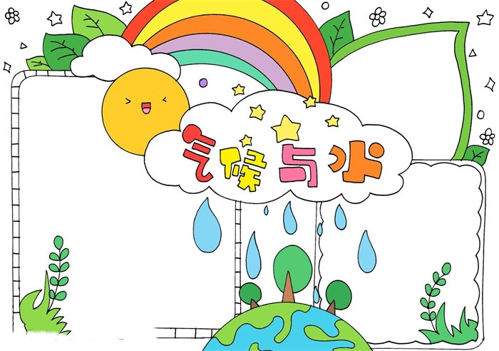 气候与水手抄报教程-图3