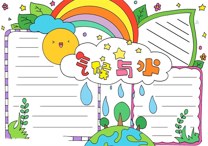 气候与水手抄报教程