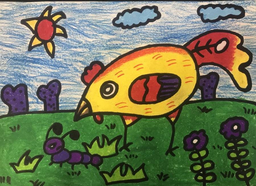 捉虫子的大公鸡