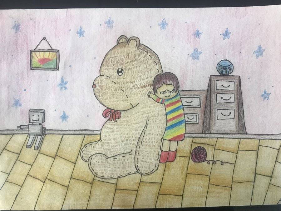 我的玩具熊绘画图片