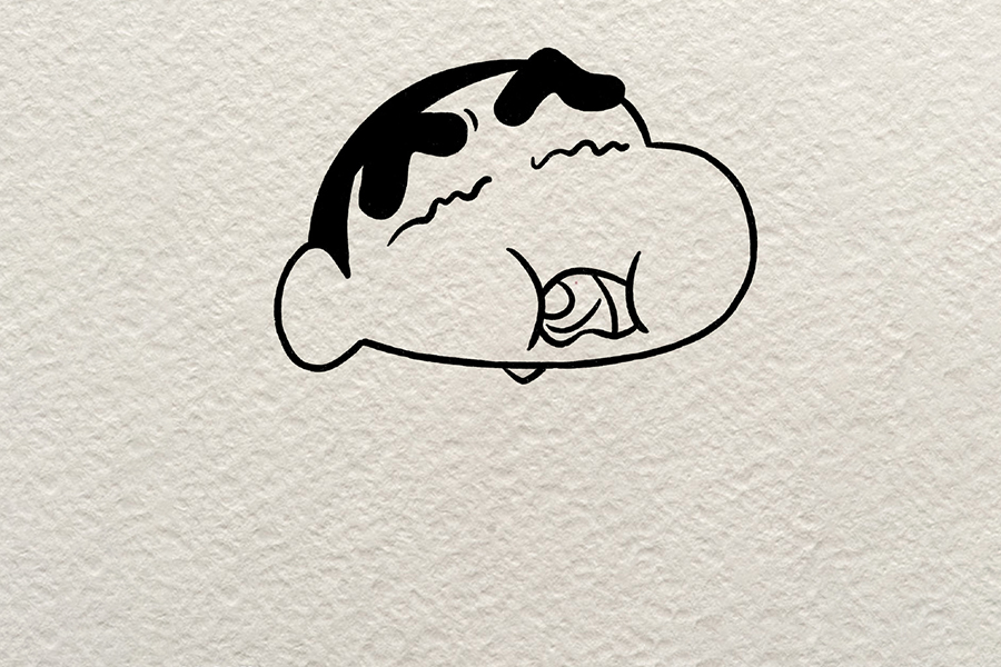 蜡笔小新吃年糕汤简笔画教程-图2