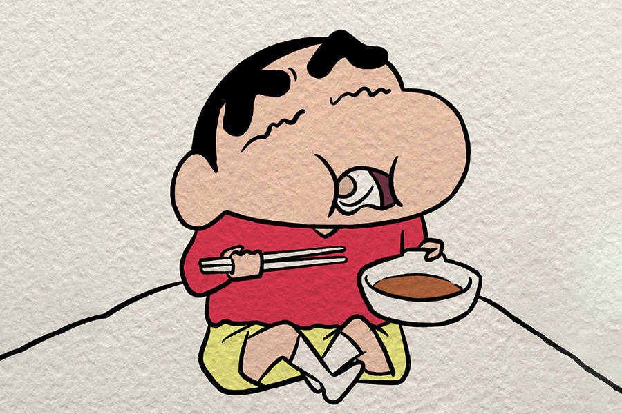 蜡笔小新吃年糕汤简笔画教程-图7