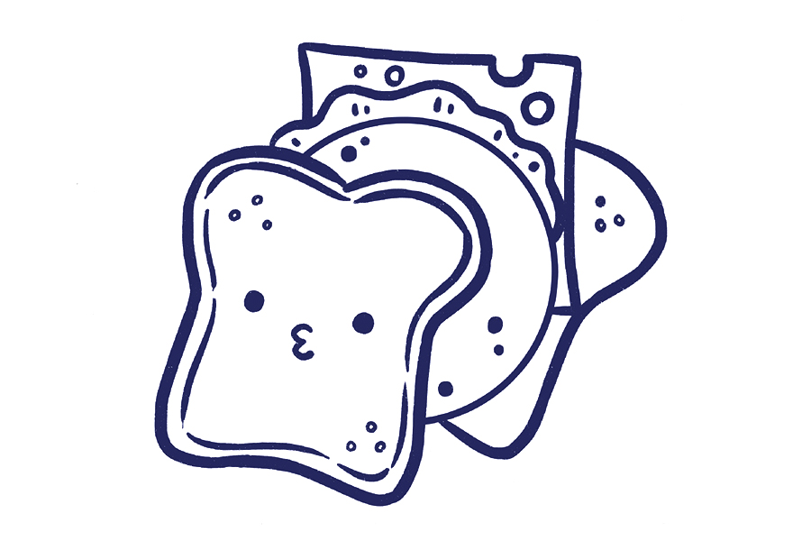 可爱三明治简笔画教程-图8