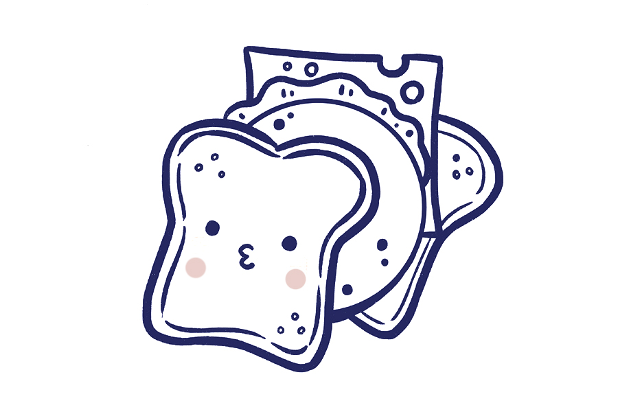 可爱三明治简笔画教程