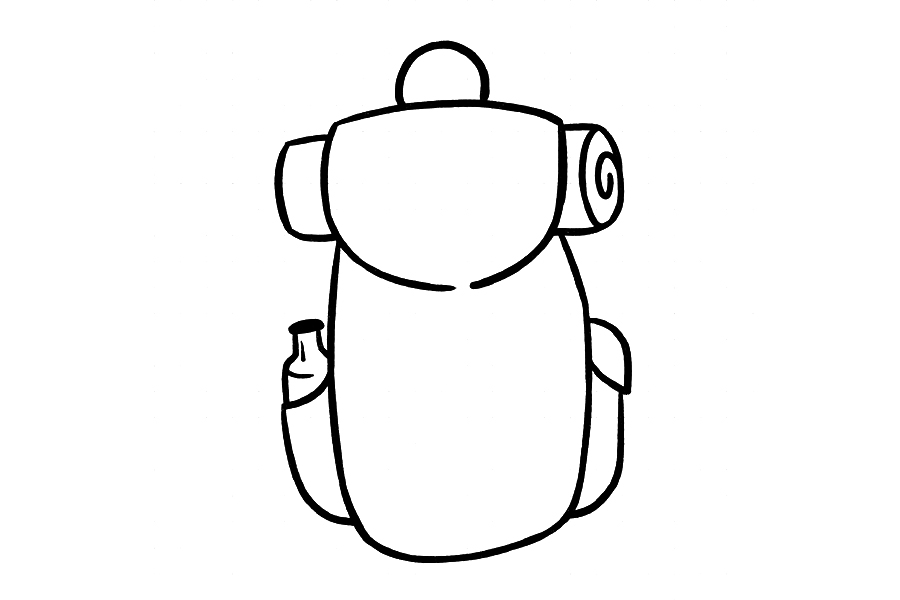 旅行背包简笔画教程-图4