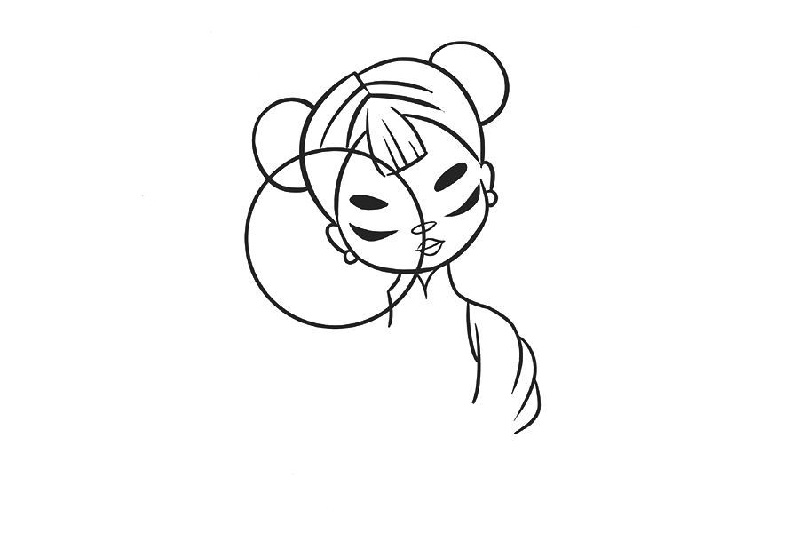 上海姑娘简笔画教程-图5