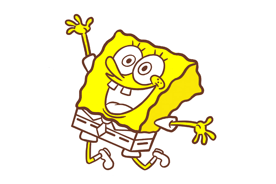 开心的海绵宝宝简笔画教程-图7