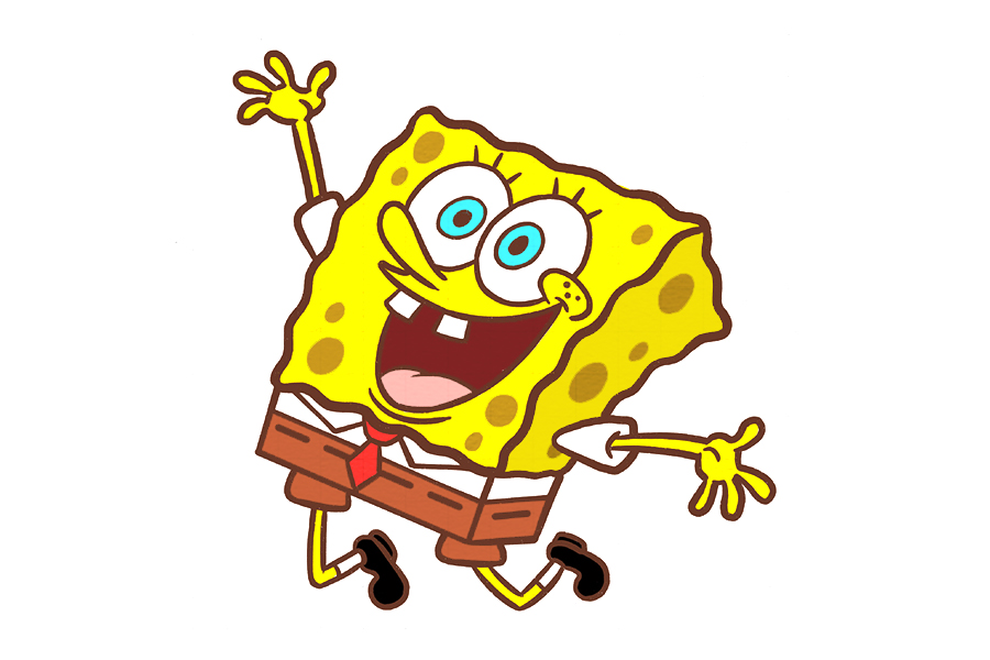 开心的海绵宝宝简笔画教程