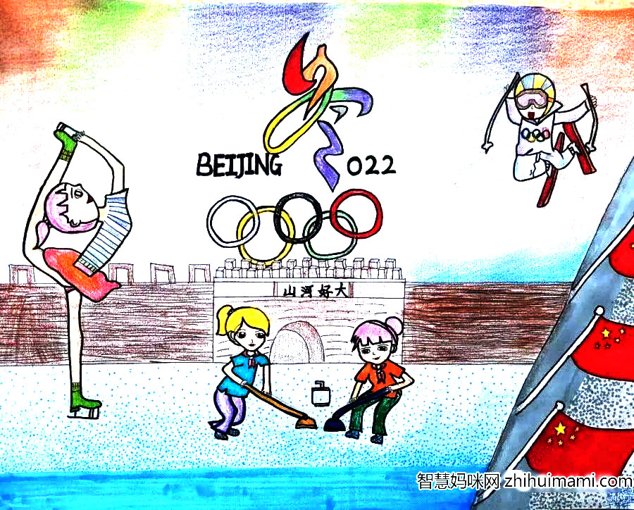 中国特色冬奥会主题绘画