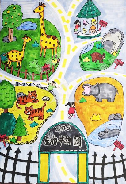 动物园一日游儿童画