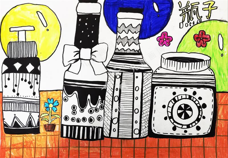 创意儿童画作品-瓶