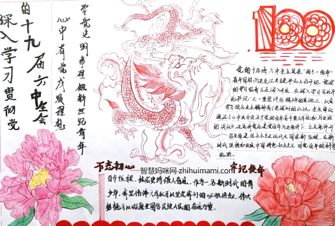 深入学习贯彻党的十九届六中全会精神手抄报-图4