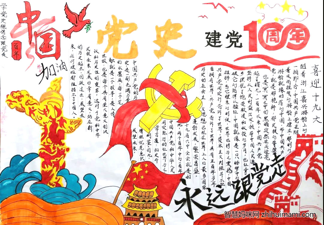 深入学习贯彻党的十九届六中全会精神手抄报-图6