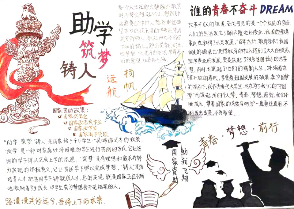助学铸人筑梦手抄报-图5