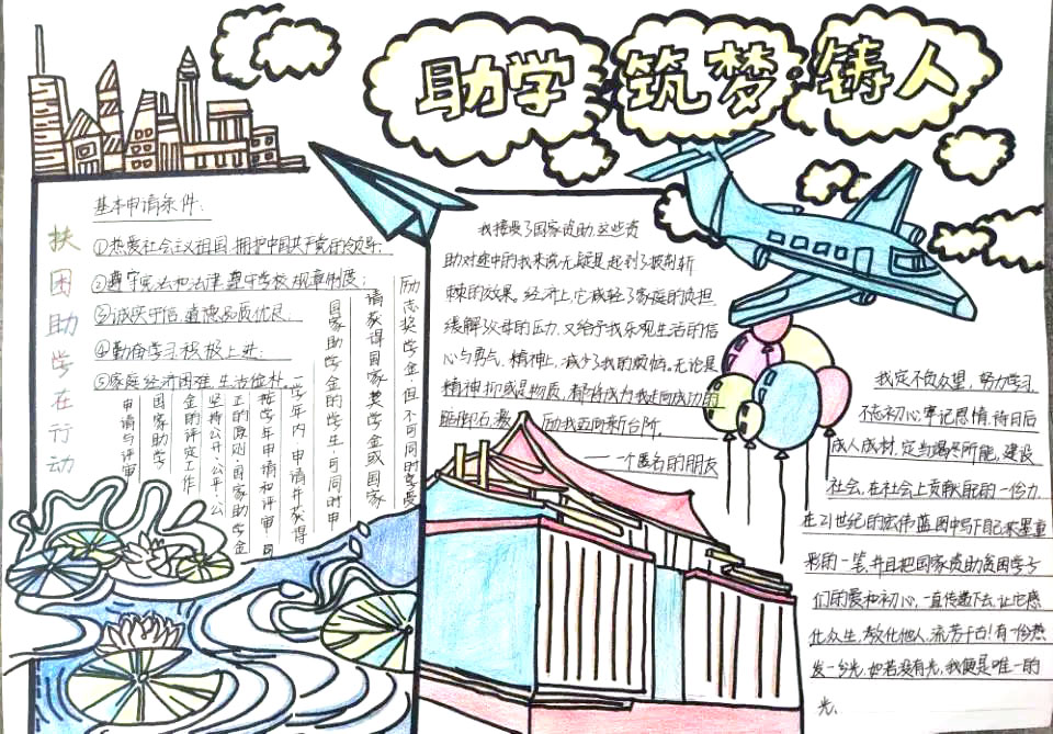 助学铸人筑梦手抄报-图6