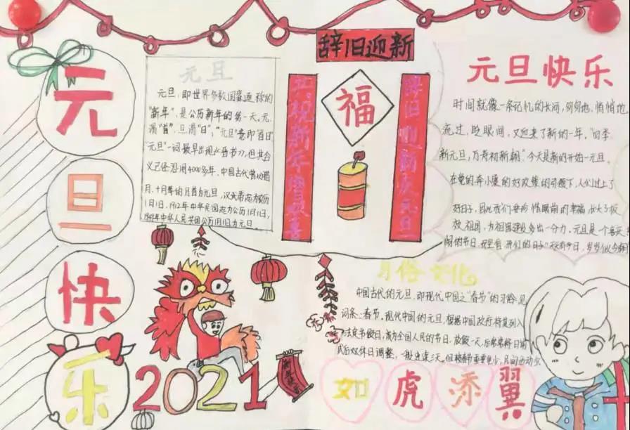 庆元旦迎新年手抄报简单漂亮-图1