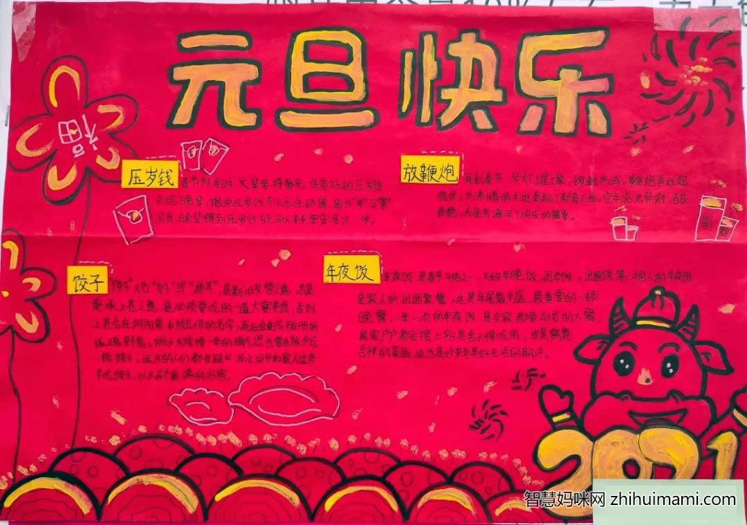 2022迎新年手抄报简单又漂亮-图4