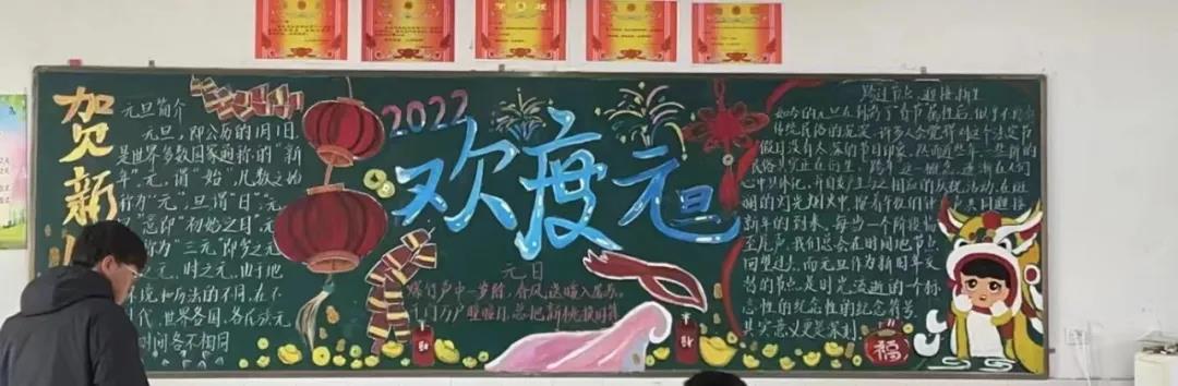 贺新年庆元旦主题黑板报一等奖-图5