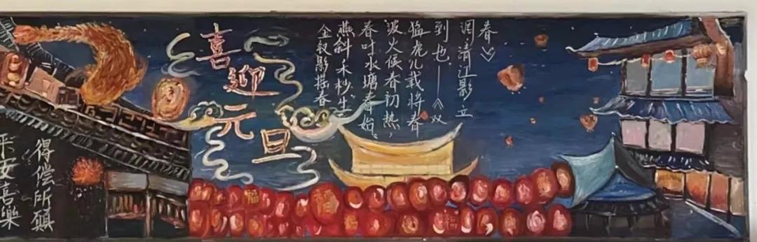 贺新年庆元旦主题黑板报一等奖-图7