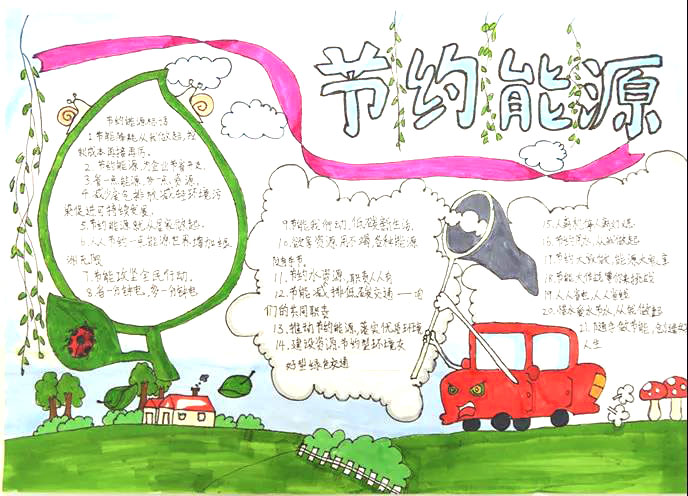 三年级节约能源手抄报绘画-图4
