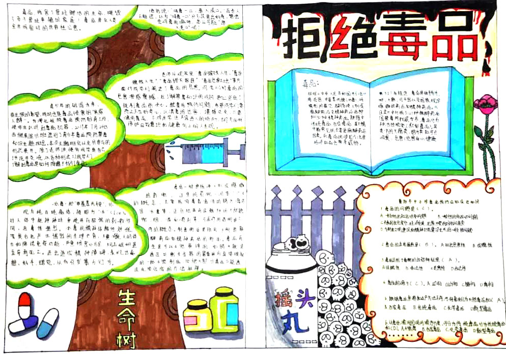 六年级禁毒小报绘画作品-图4
