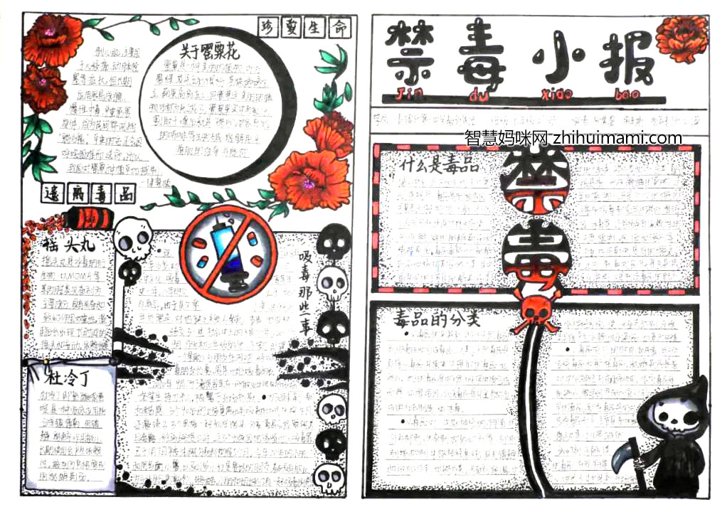 六年级禁毒小报绘画作品-图5