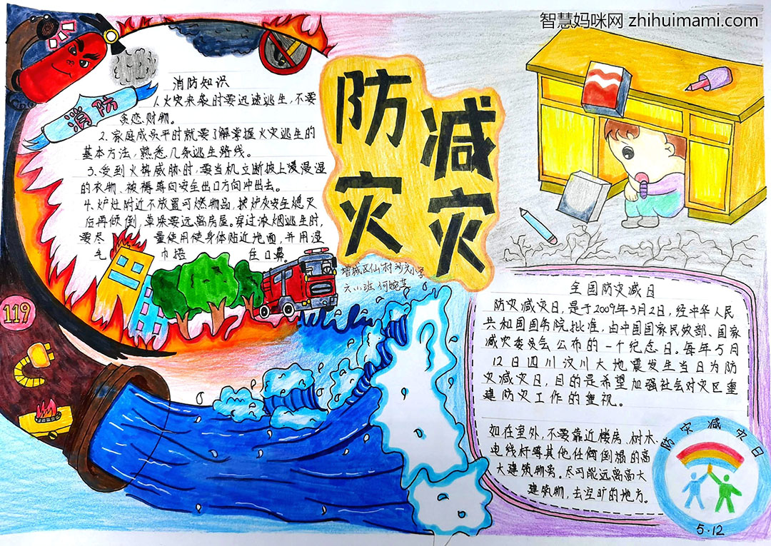 5.12防震减灾日手抄报绘画-图1