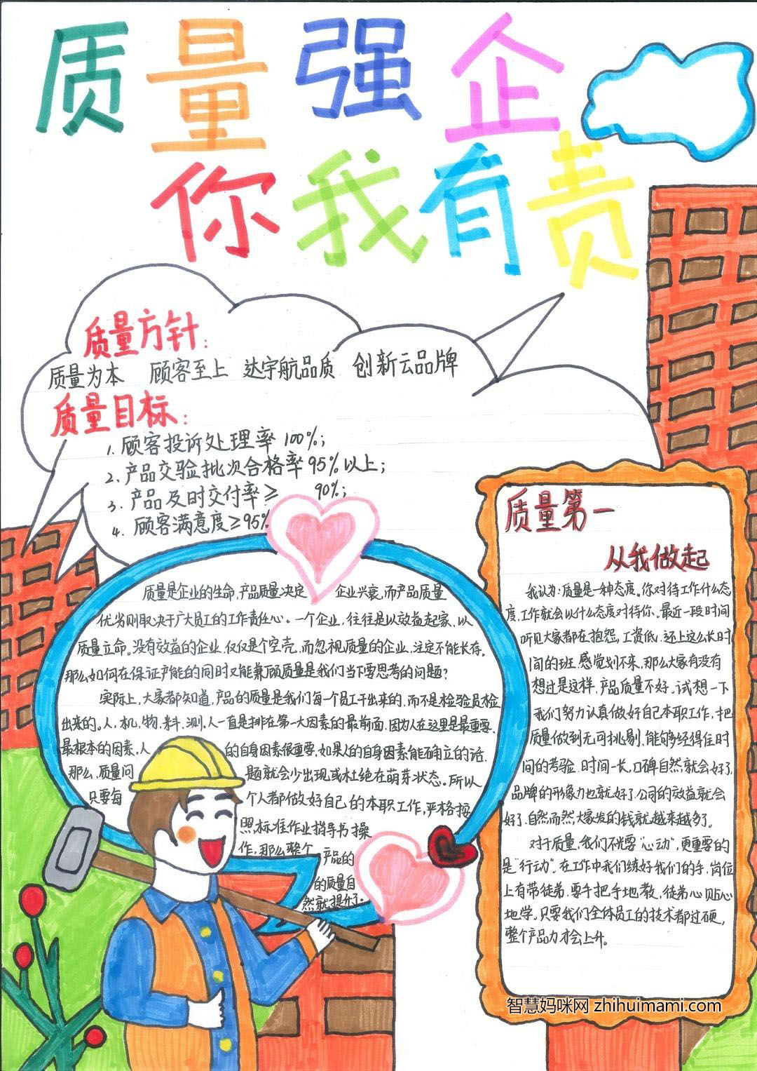 质量月手抄报绘画图片-图4