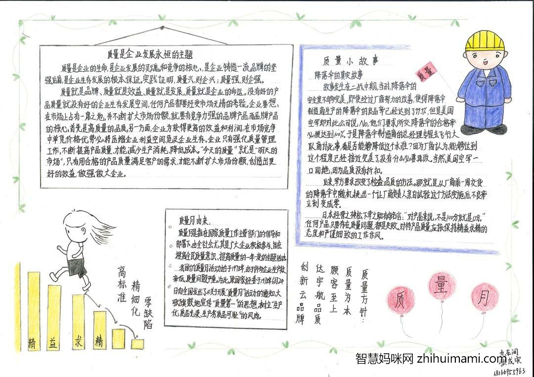 质量月手抄报绘画图片-图5