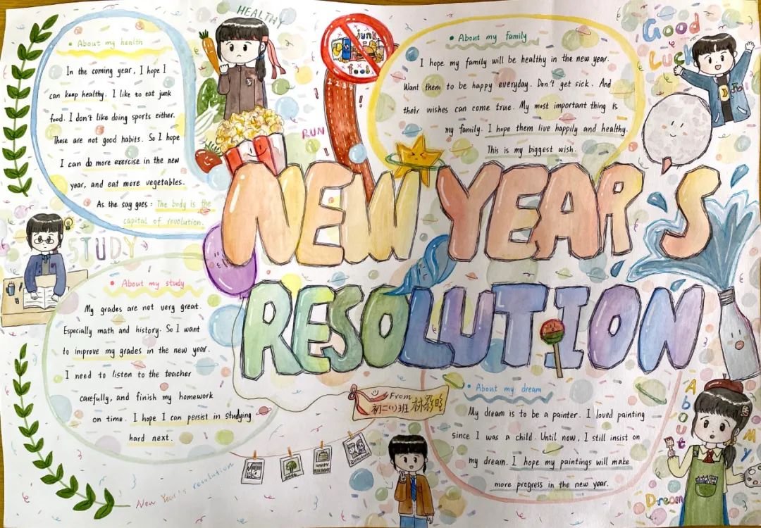 2022迎新年英语手抄报绘画-图9