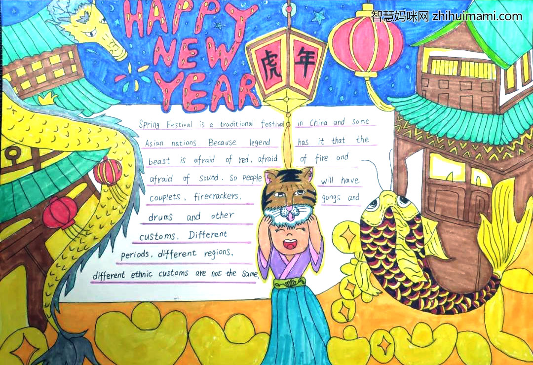 新年快乐英语手抄报绘画一等奖-图9