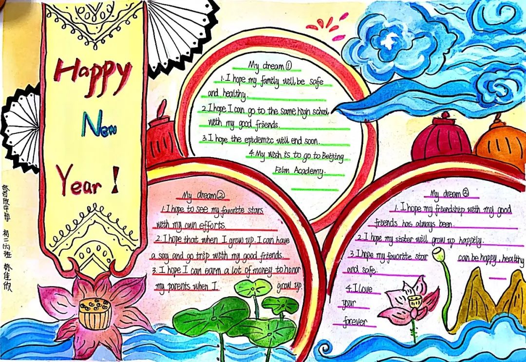 五年级新年英语手抄报绘画-图4