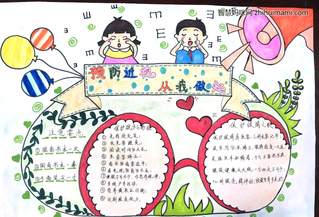 简单又漂亮的爱眼手抄报教程-图3