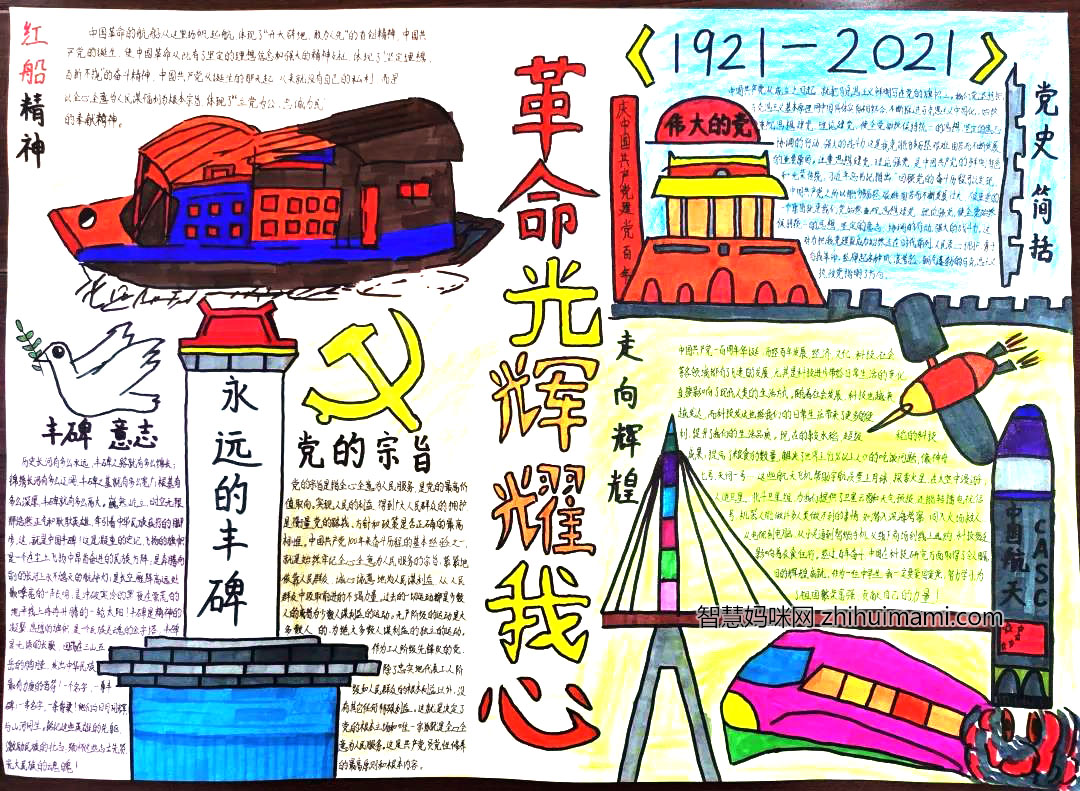 纪念建党100周年手抄报绘画一等奖-图2