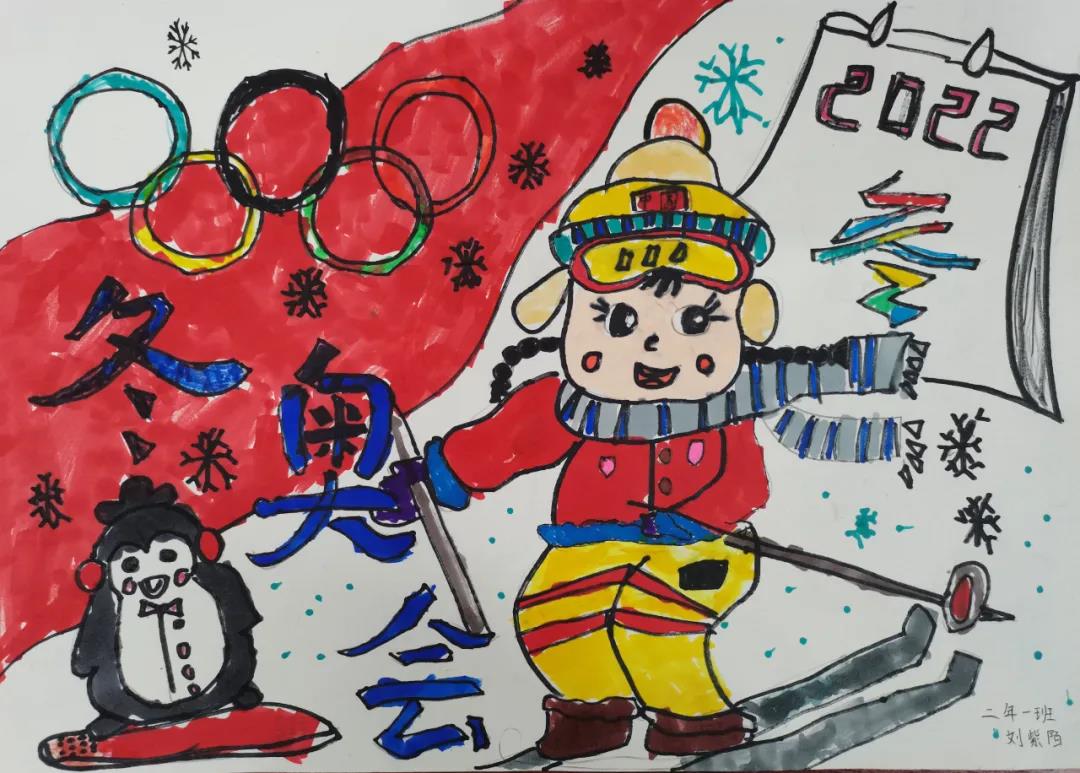 三年级北京2022主题绘画作品-图1