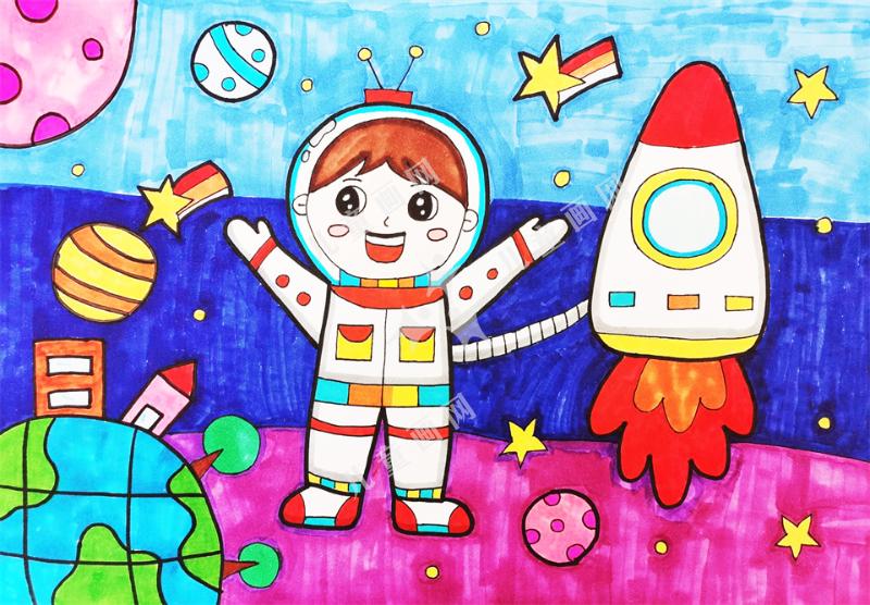 宇航员绘画作品