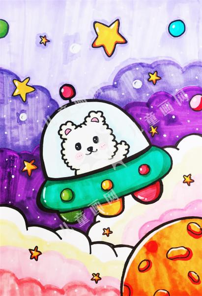 快乐小熊漂亮绘画