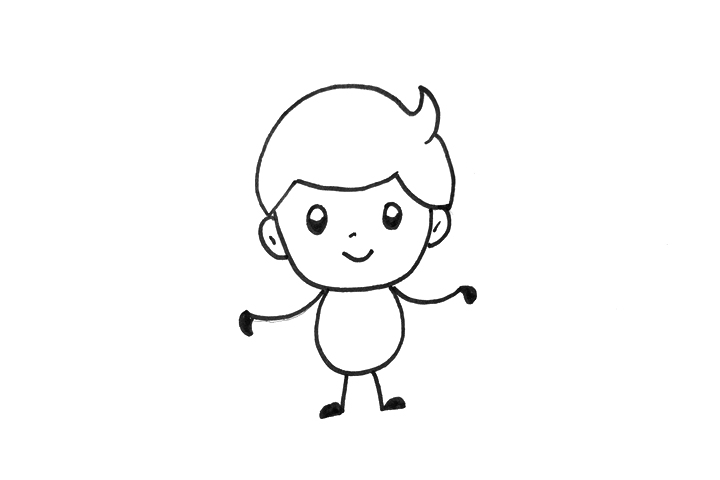 天秤座小男孩简笔画画法-图2