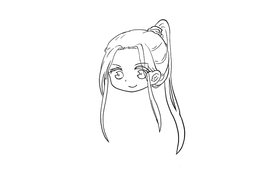 天官赐福花城简笔画-图2