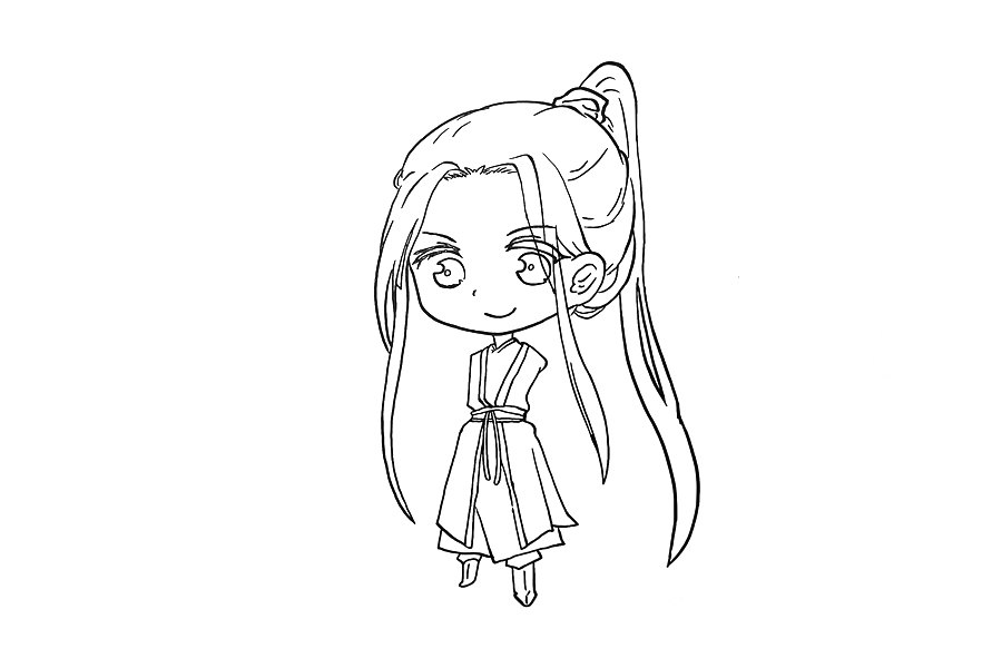 天官赐福花城简笔画-图3