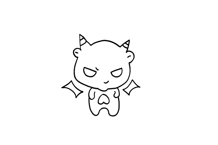 天使与恶魔简笔画画法-图2