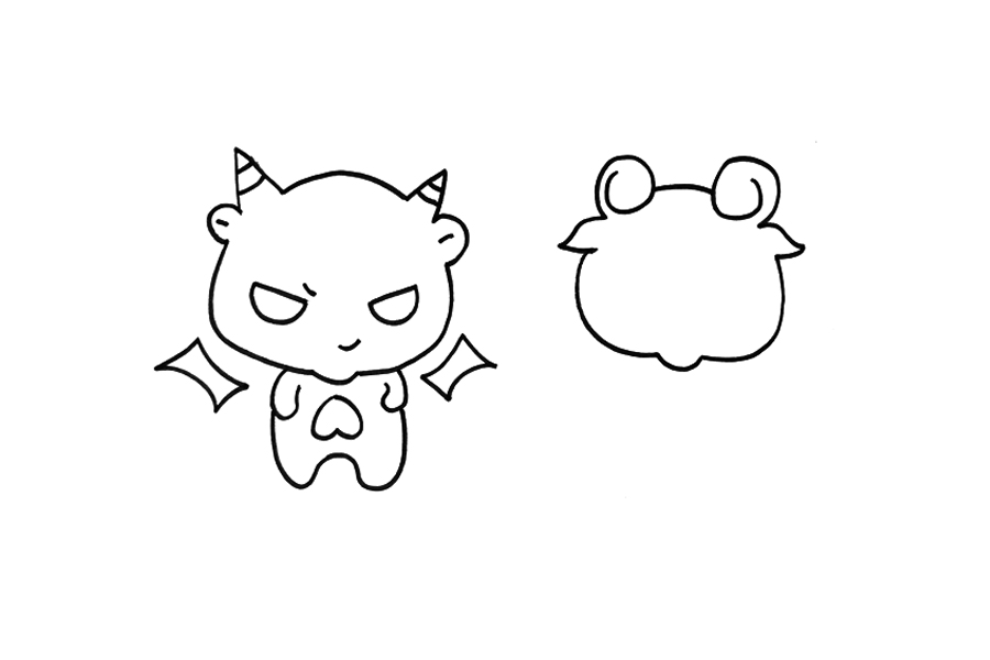 天使与恶魔简笔画画法-图3