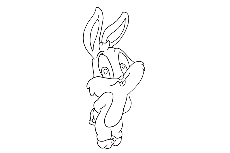 可爱兔八哥简笔画步骤-图3