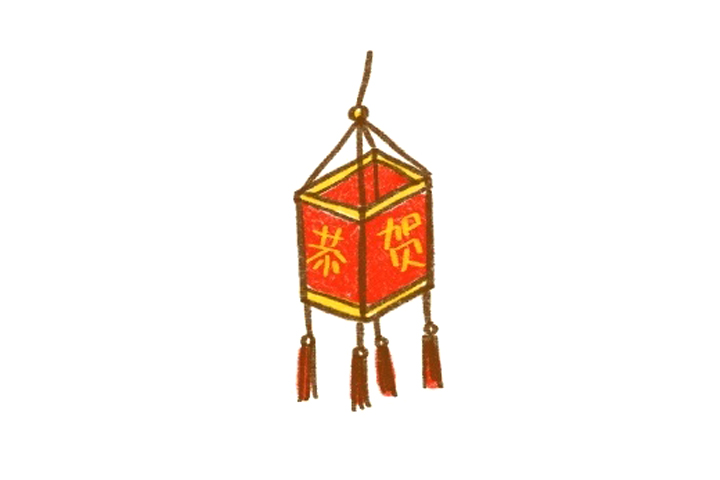 新年必备元素简笔画 灯笼