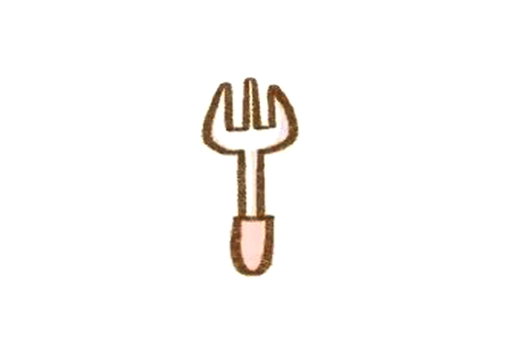 简单餐具简笔画 叉子