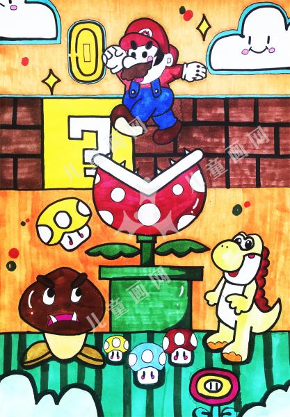 超级玛丽绘画卡