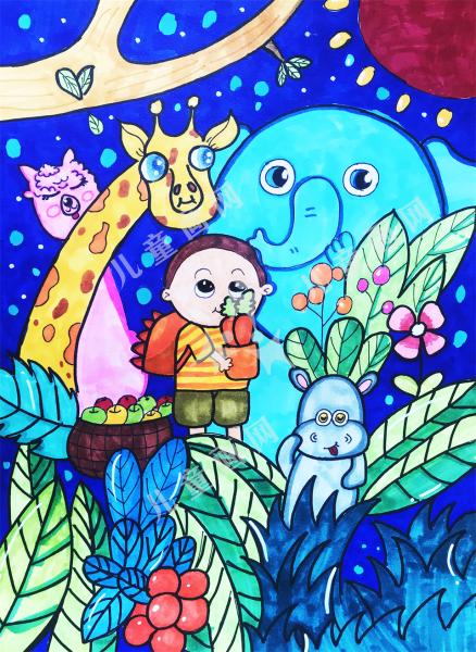 动物园画画漂亮