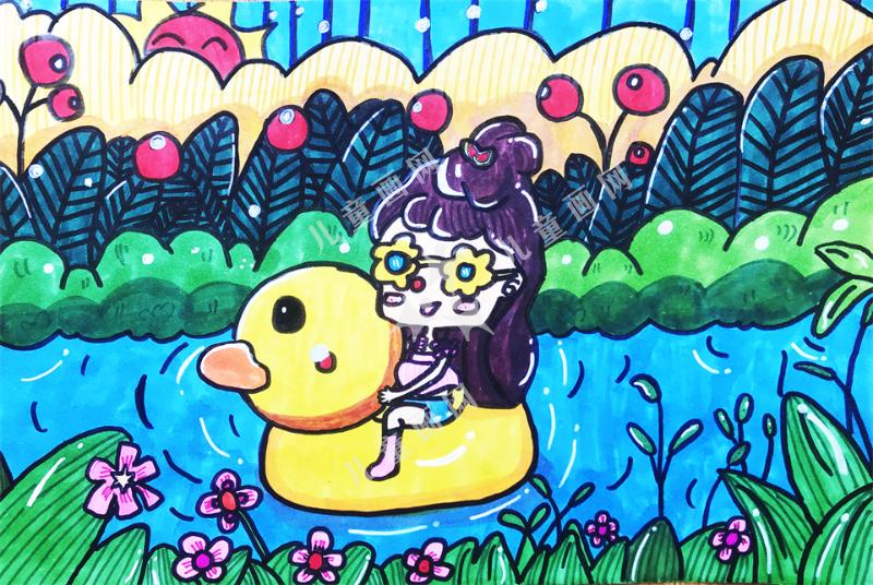 创意绘画作品-家庭游乐场